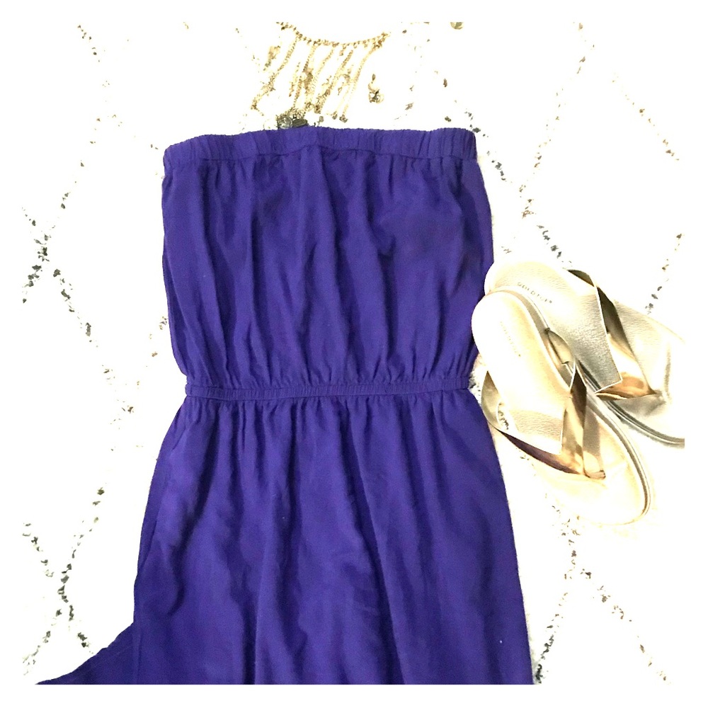 Strapless purple maxi
